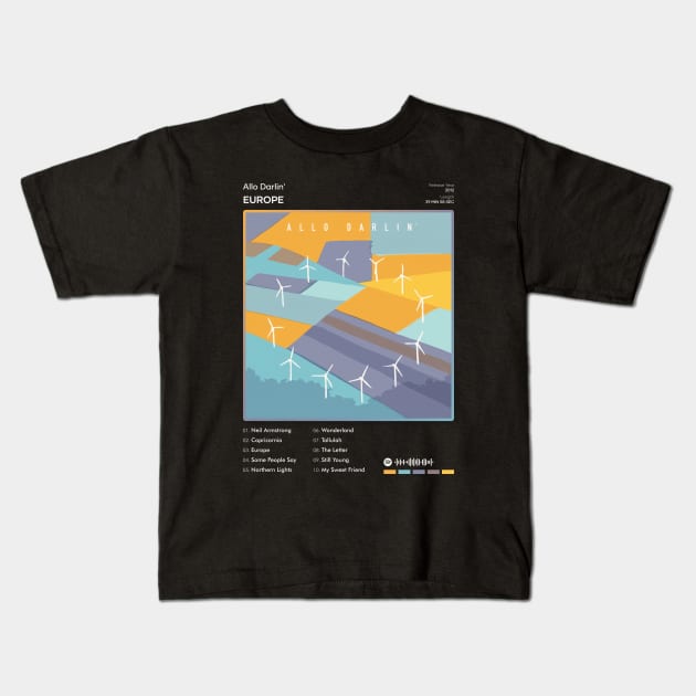 Allo Darlin' - Europe Tracklist Album Kids T-Shirt by 80sRetro